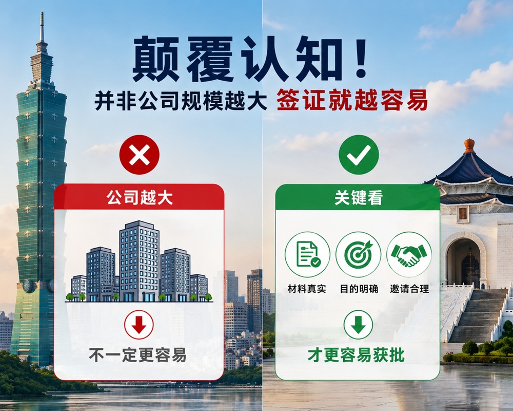 颠覆你的认知 并非台湾邀请公司规模越大签证就更容易申请